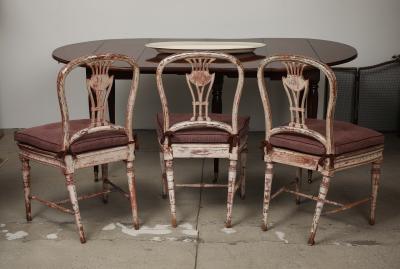 Set of Six 19th c Gustavian Dining Chairs