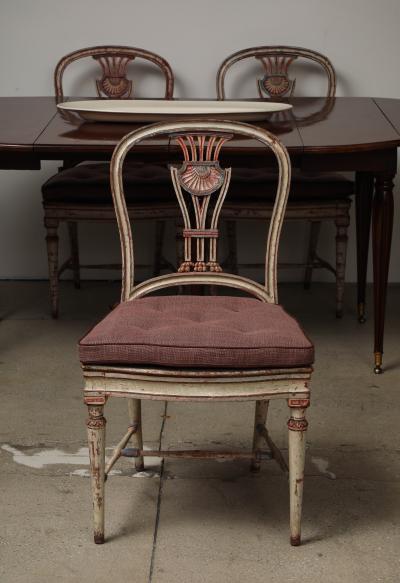 Set of Six 19th c Gustavian Dining Chairs