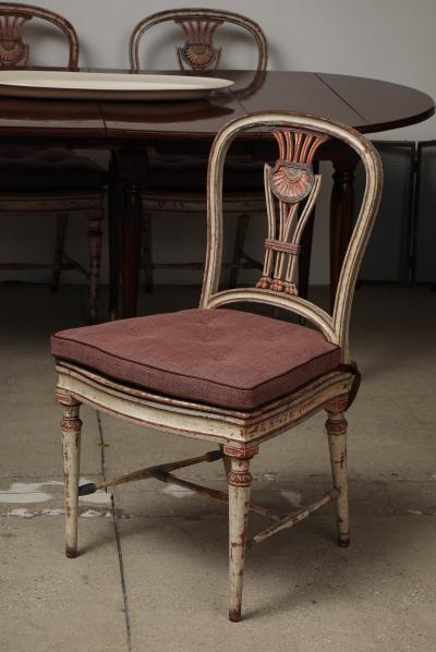 Set of Six 19th c Gustavian Dining Chairs