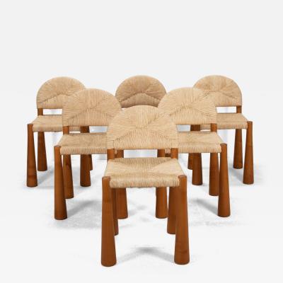 Set of Six 20th Century Italian Chairs by Alessandro Becchi