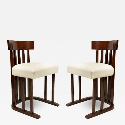 Set of Six Austrian Secessionist Mahogany Side Chairs