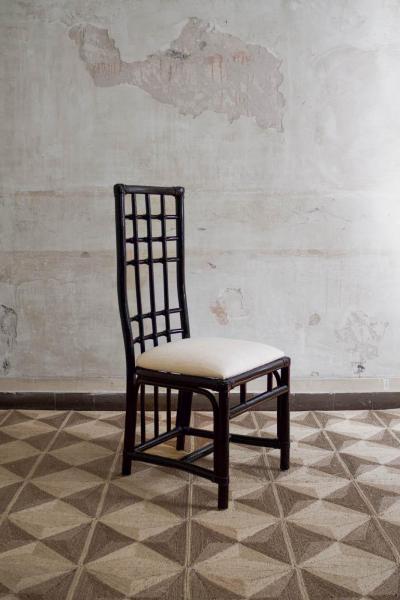 Set of Six Bamboo Chairs 1980s