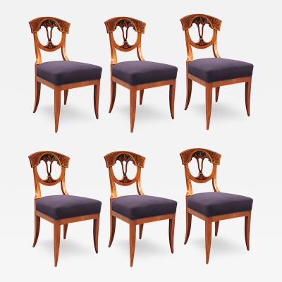 Set of Six Biedermeier Side Chairs Franconia South Germany Circa 1820