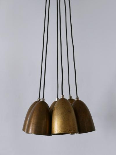 Set of Six Bronze Anodized Pendant Lamps or Hanging Lights 1980s Germany