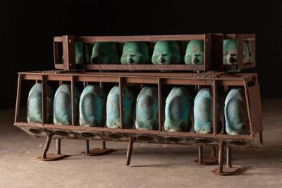 Set of Six Bronze Doll Head and set of Eight Bronze Doll Torso Molds