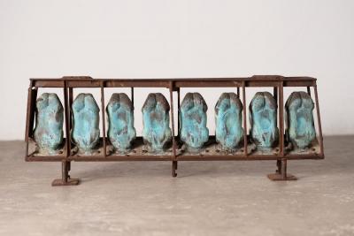 Set of Six Bronze Doll Head and set of Eight Bronze Doll Torso Molds