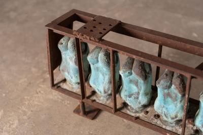 Set of Six Bronze Doll Head and set of Eight Bronze Doll Torso Molds