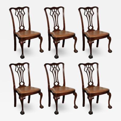 Set of Six Chippendale Style Side Chairs