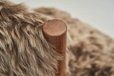 Set of Six Dining Chairs Upholstered in Sheepskin Europe ca 1960s