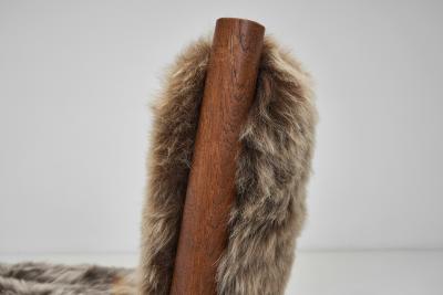 Set of Six Dining Chairs Upholstered in Sheepskin Europe ca 1960s