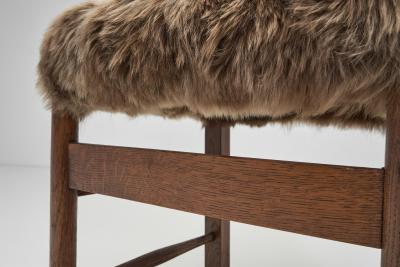 Set of Six Dining Chairs Upholstered in Sheepskin Europe ca 1960s