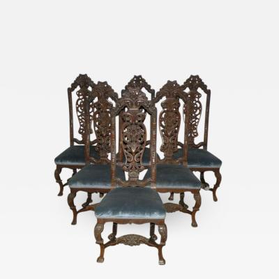 Set of Six Dutch Baroque style side Chairs