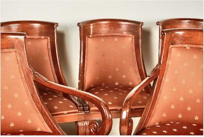 Set of Six Empire Style Gondola Dining Chairs