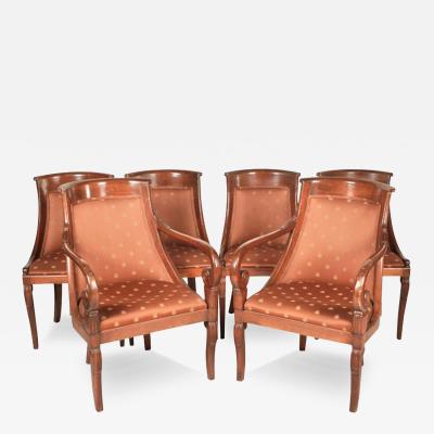 Set of Six Empire Style Gondola Dining Chairs