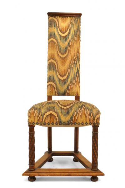 Set of Six English Arts Crafts Swirl Side Chairs