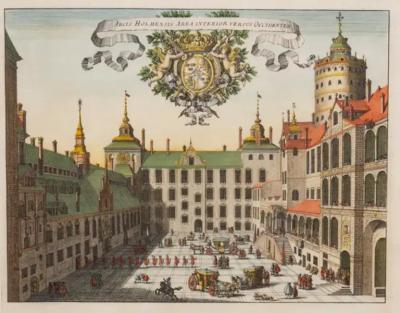 Set of Six Framed Hand Colored Engravings of Swedish Royal Residences