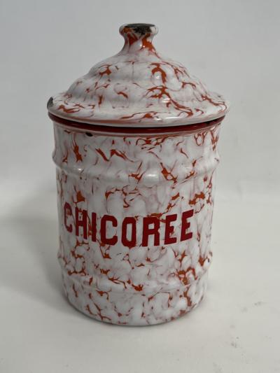 Set of Six French Enameled Canisters