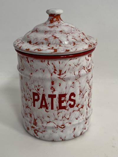 Set of Six French Enameled Canisters