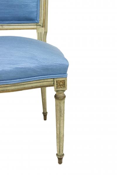 Set of Six French Louis XVI Blue Side Chairs
