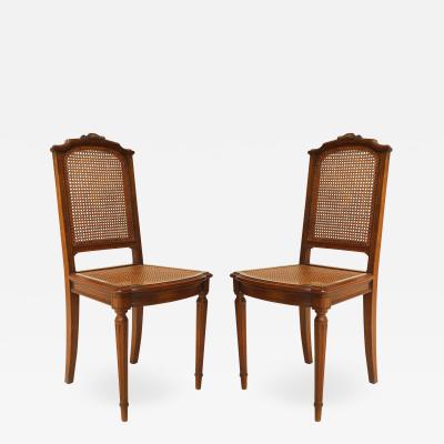Set of Six French Louis XVI Walnut Side Chairs