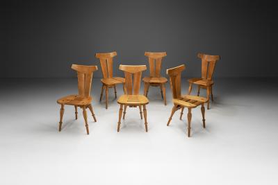 Set of Six Geometric Dining Chairs Europe ca 1960s