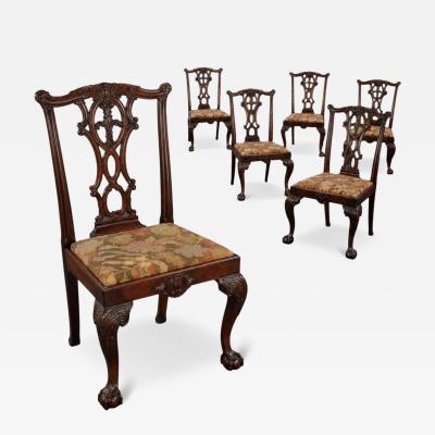 Set of Six George II Mahogany Dining Chairs c 1760