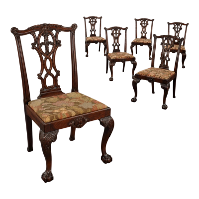 Set of Six George II Mahogany Dining Chairs c 1760