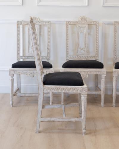 Set of Six Gustavian Chairs Lindome Sweden 19th Century