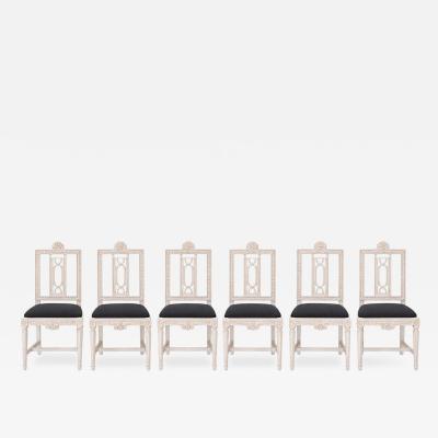 Set of Six Gustavian Chairs Lindome Sweden 19th Century