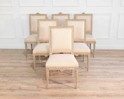 Set of Six Gustavian Chairs by Jacob Malmsten Stockholm circa 1780