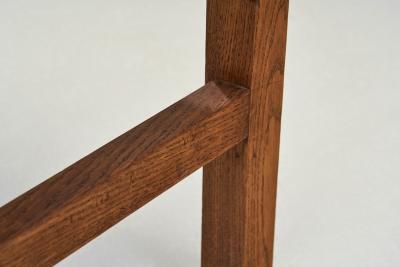 Set of Six Haagse School Oak Dining Chairs with Velour Seats Netherlands 1930s