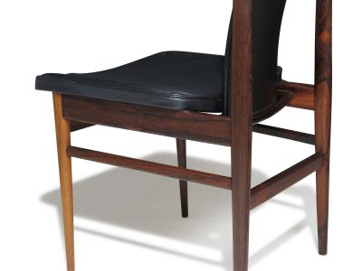 Set of Six High Back Brazilian Rosewood Dining Chairs Scandinavian c 1960s