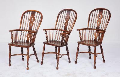 Set of Six High Back Windsor Chairs