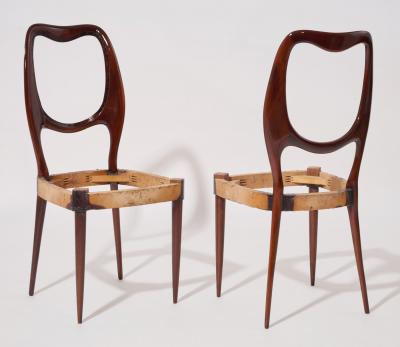 Set of Six Italian 1950s Beautifully Shaped Chairs