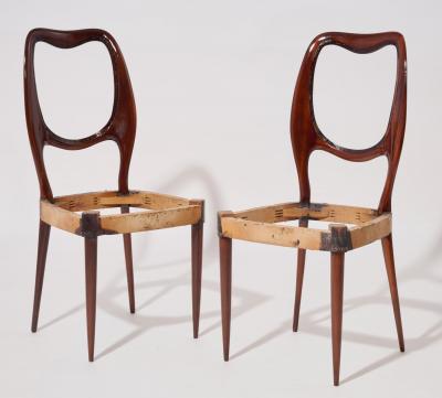Set of Six Italian 1950s Beautifully Shaped Chairs