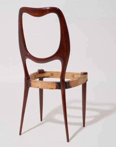 Set of Six Italian 1950s Beautifully Shaped Chairs