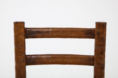 Set of Six Italian 1950s Beechwood and Rush Seat Dining Chairs