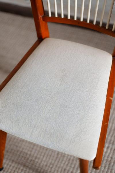 Set of Six Lacquered Wooden Chairs 1950s