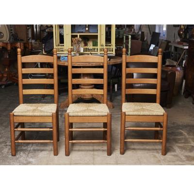 Set of Six Ladderback Chairs