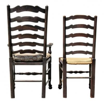 Set of Six Late Georgian Elmwood Windsor Dining Chairs