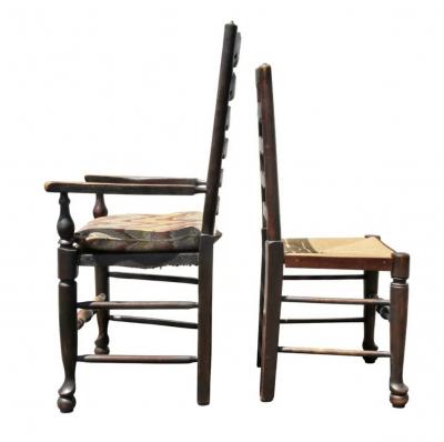 Set of Six Late Georgian Elmwood Windsor Dining Chairs