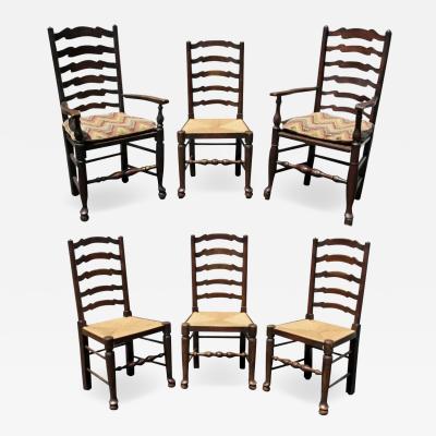 Set of Six Late Georgian Elmwood Windsor Dining Chairs