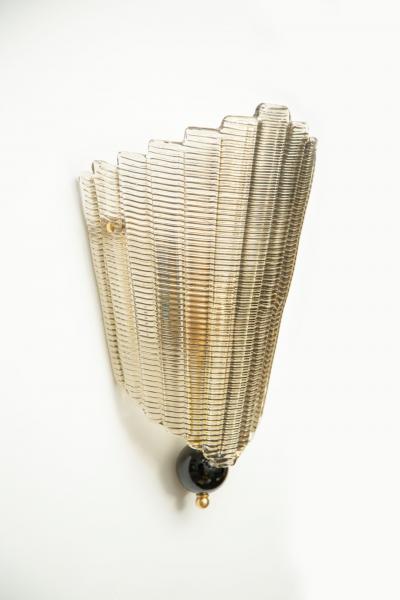 Set of Six Murano Glass Wall Sconces Art Deco Style in Stock