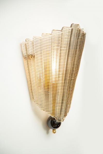 Set of Six Murano Glass Wall Sconces Art Deco Style in Stock