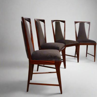 Set of Six Osvaldo Borsani Dining Chairs Italy 1949