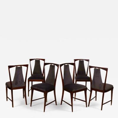 Set of Six Osvaldo Borsani Dining Chairs Italy 1949