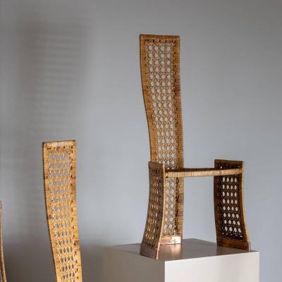 Set of Six Rattan Side Chairs attr to Danny Ho Fong for Tropi Cal Italy 1970s
