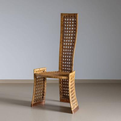Set of Six Rattan Side Chairs attr to Danny Ho Fong for Tropi Cal Italy 1970s