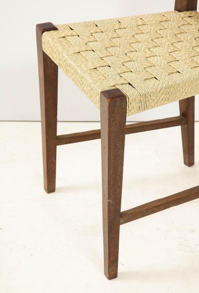 Set of Six Rustic Italian Walnut Ladder Back Chairs Tuscany 1960