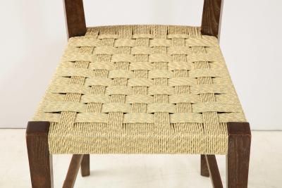 Set of Six Rustic Italian Walnut Ladder Back Chairs Tuscany 1960